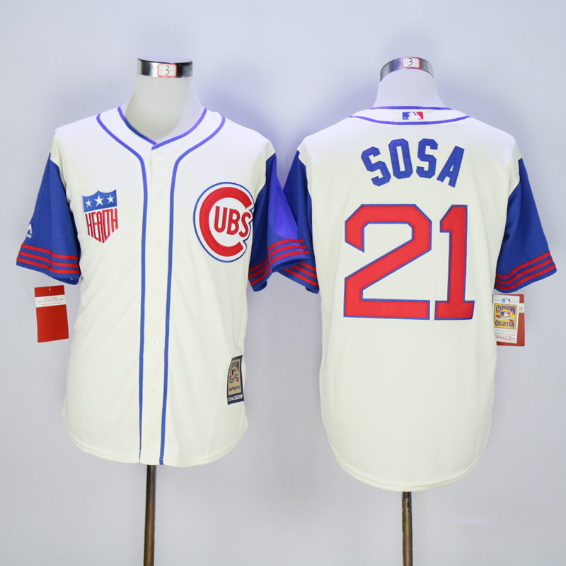 Men Chicago Cubs #21 Sosa Cream Throwback 1969 MLB Jerseys->chicago cubs->MLB Jersey